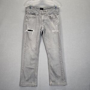 Hudson Jeans Mens 29x26  Byron Distressed Straight Jeans Faded Gray